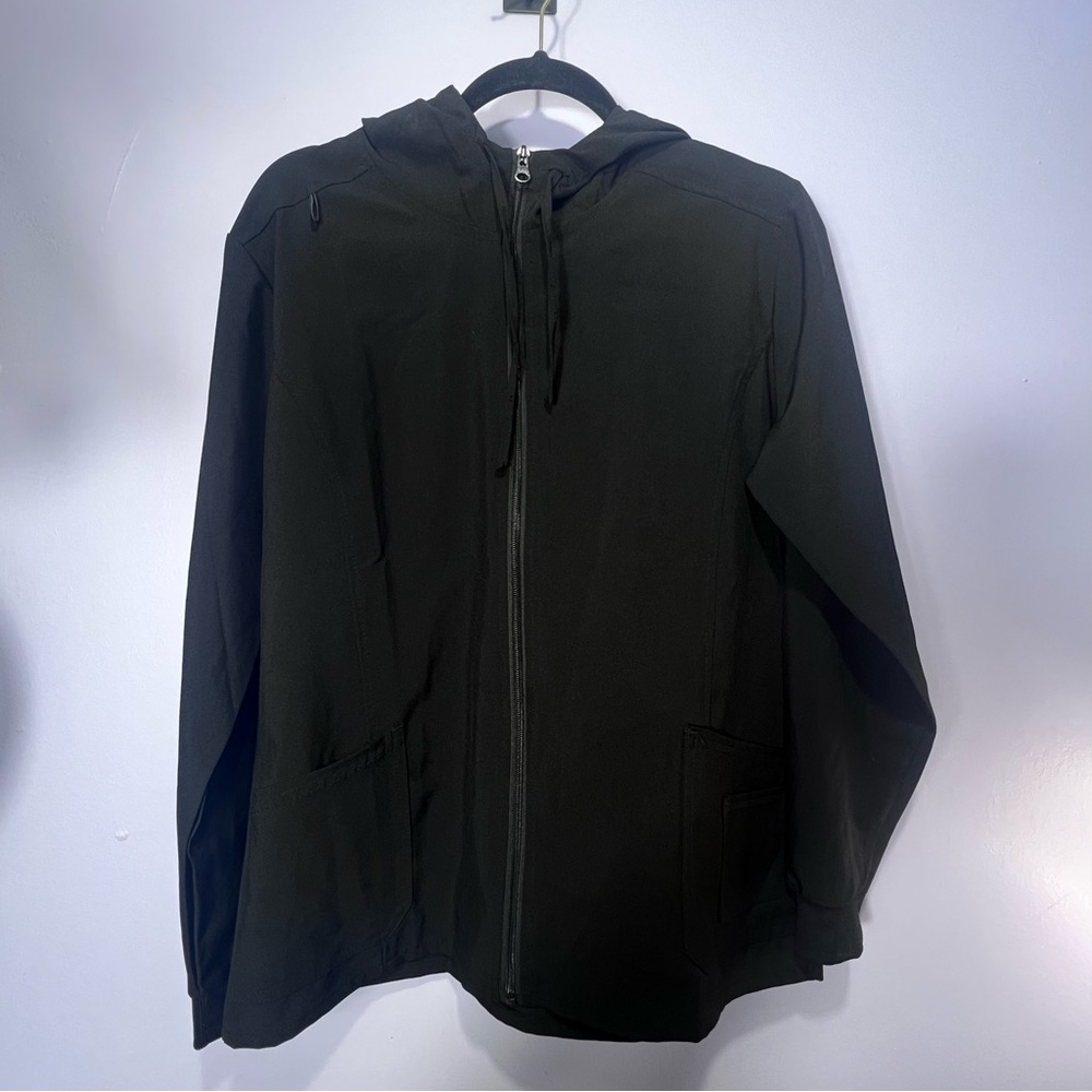 Scrubaid Black Scrub Zip Up Jacket - Large 14-16